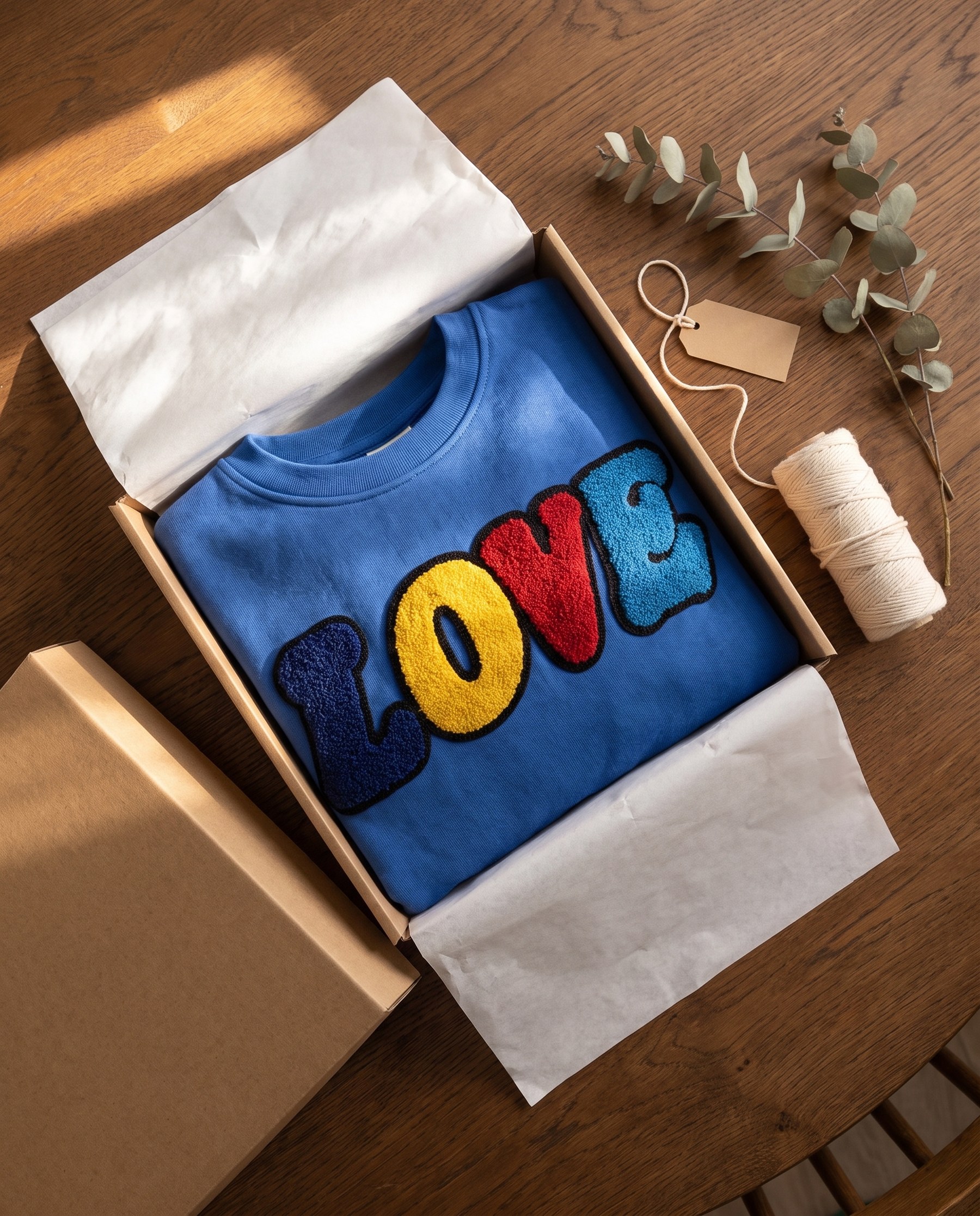 Kids LOVE Sweatshirt gefaltet im offenen Geschenkkarton